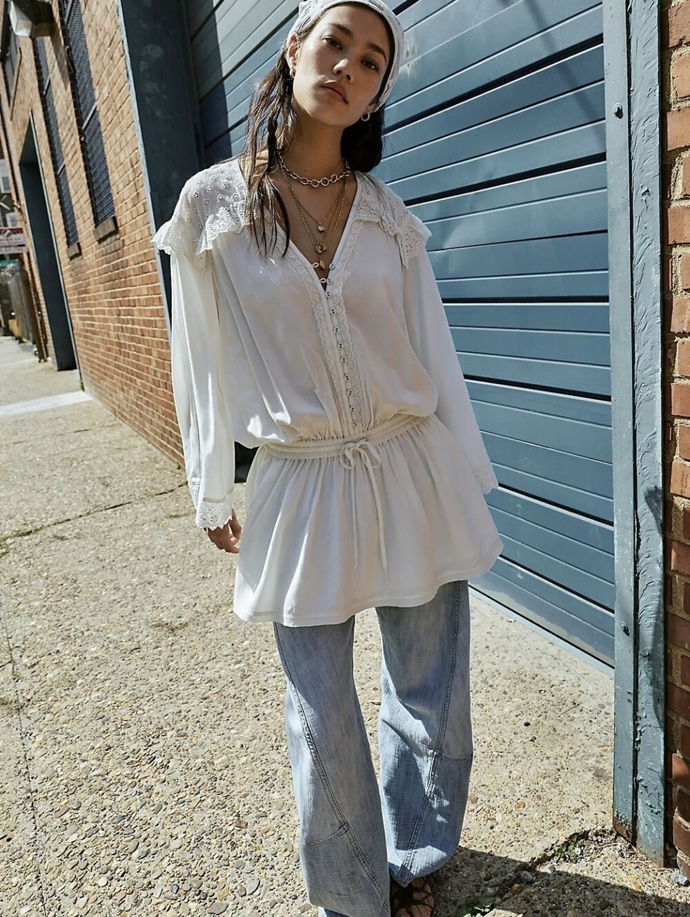 NWT Free People Happy All the Time Mini Dress-Clean Ivory